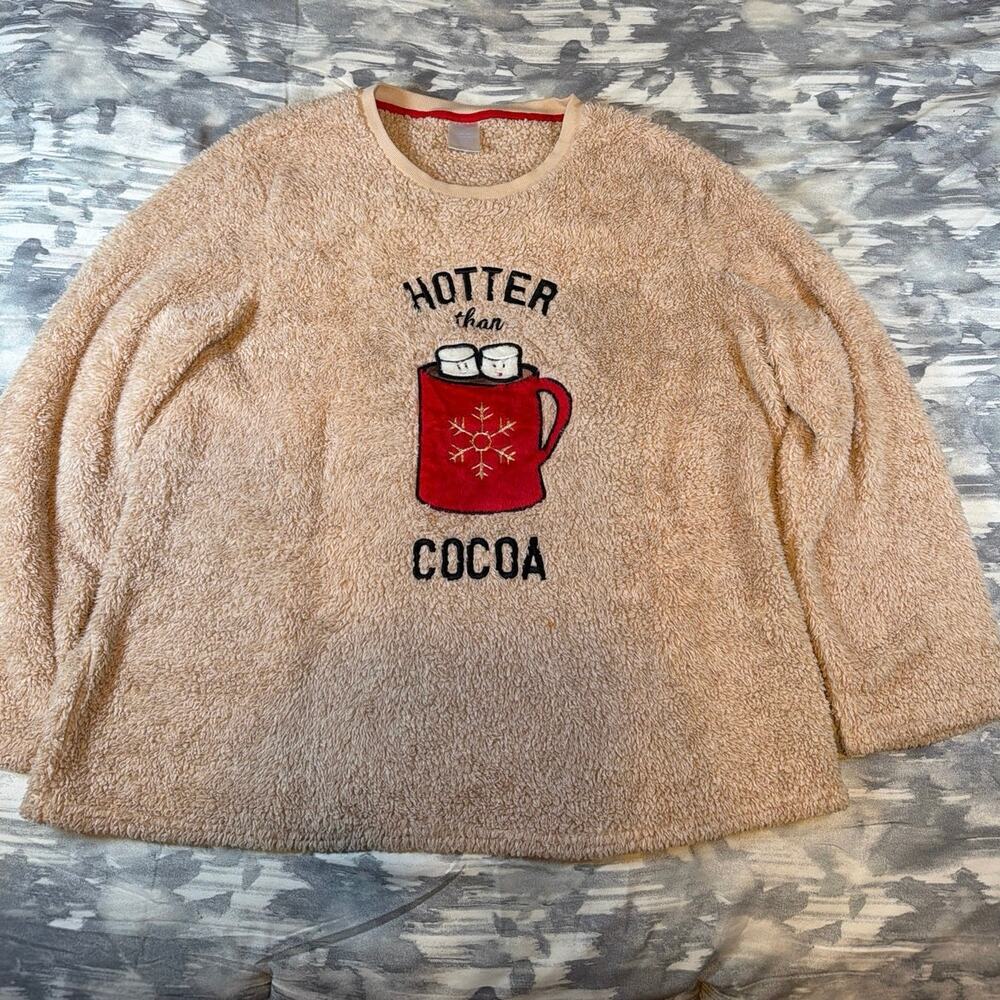 Secret Treasures Hotter Than Cocoa Winter Christmas Shirt Top 3X 22W / 24W Gift